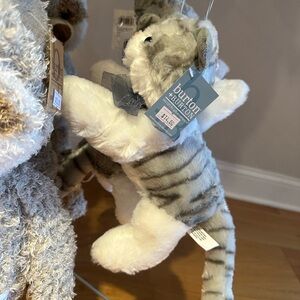 Burton & Burton Gray and White Stuffed Cat